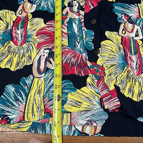 Sun Surf 100% Rayon Hula Girl Print Aloha Hawaiian Shirt Japan Made Medium - Picture 6 of 8